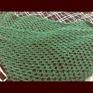 Dark green knitted Shawl.